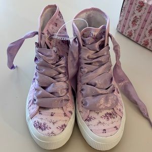 Love Shack Fancy Superga Hightop Sneakers, Ripe Grapevine (purple), women’s 6